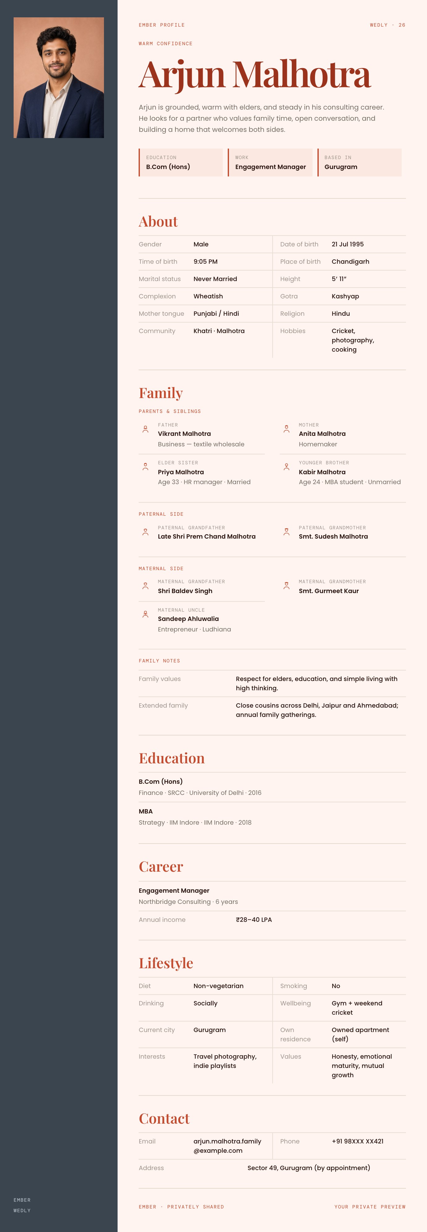 Ember biodata preview