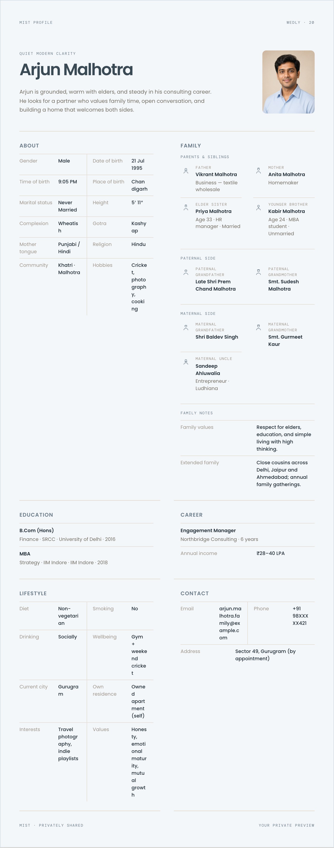 Mist biodata preview